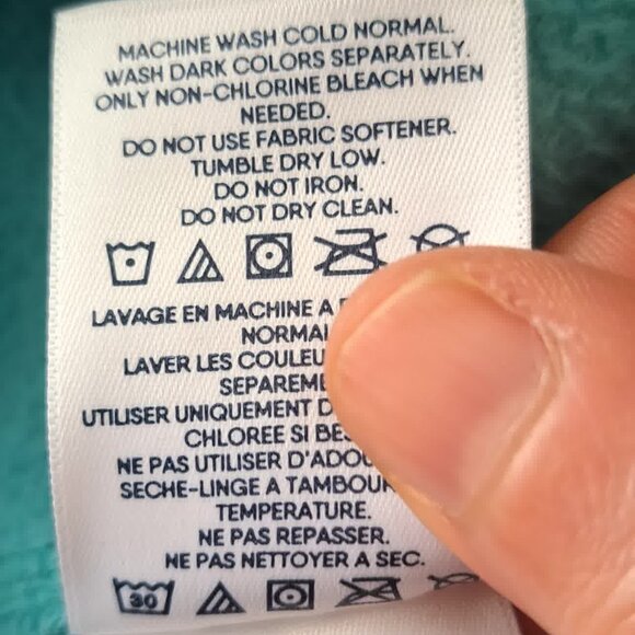 LANDS' END MEDIUM 10-12  Blue Fleece Hoodie Tunic - Picture 12 of 13